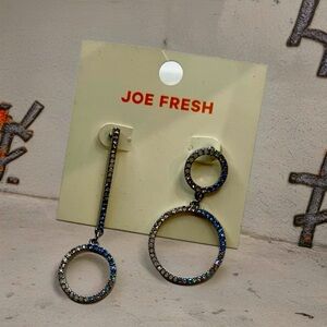 Joe Fresh Silver and Blue Hoop Earrings